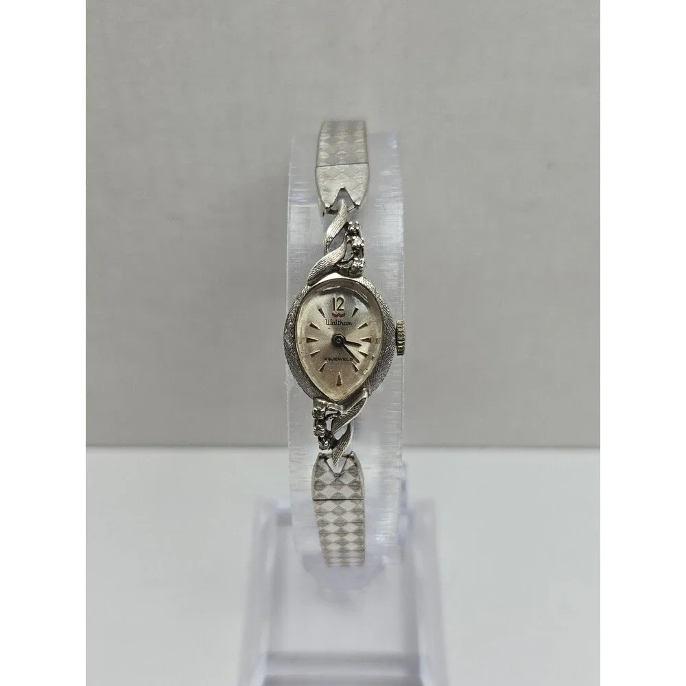 Vintage Waltham 23 Jewels Manual Wind Watch Rolled Gold Plated Diamond Accent